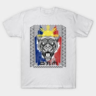 Philippine Flag Tribal line Art Tiger / Baybayin word Bagani T-Shirt